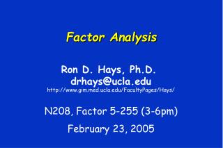 Factor Analysis