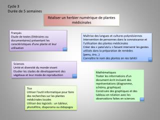 Réaliser un herbier numérique de plantes médicinales