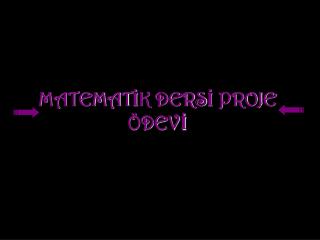 MATEMATİK DERSİ PROJE ÖDEVİ