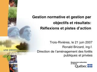 Gestion normative et gestion par objectifs et résultats: Réflexions et pistes d’action