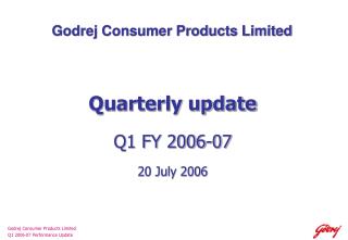 Godrej Consumer Products Limited