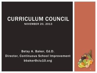 Curriculum Council November 20, 2013