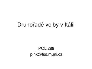 Druhořadé volby v Itálii