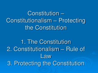 1. The Constitution