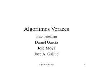 Algoritmos Voraces