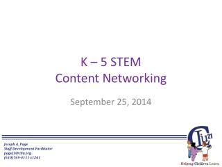 K – 5 STEM Content Networking