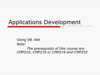 Applications Development