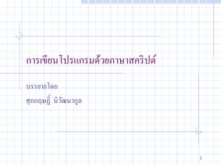 การเขียนโปรแกรมด้วยภาษาสคริปต์