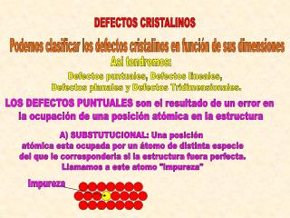 DEFECTOS CRISTALINOS