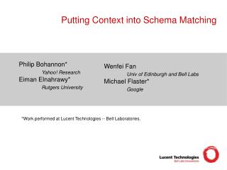 Putting Context into Schema Matching