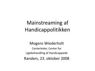 Mainstreaming af Handicappolitikken