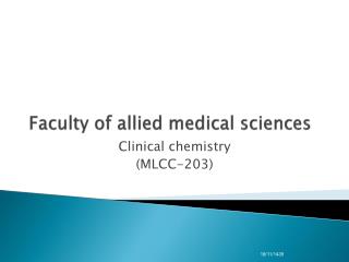 Faculty of allied medical sciences