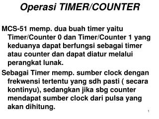 Operasi TIMER/COUNTER