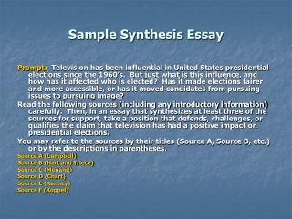 Sample Synthesis Essay