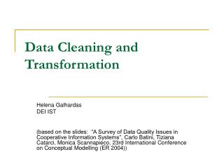 Data Cleaning and Transformation