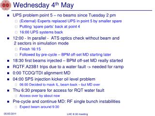 Wednesday 4 th May