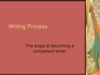 Writing Process