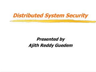 Distributed System Security