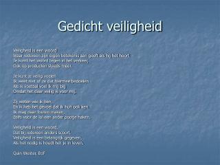 Gedicht veiligheid