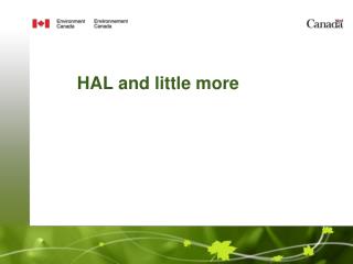 HAL and little more
