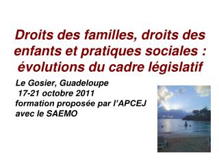 Droits des familles, droits des enfants et pratiques sociales : évolutions du cadre législatif