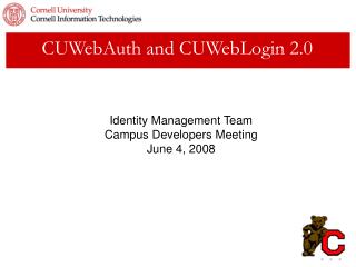 CUWebAuth and CUWebLogin 2.0
