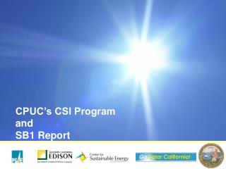 CPUC’s CSI Program and SB1 Report