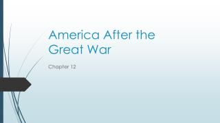 America After the Great War