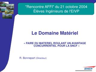 &quot;Rencontre AFFI&quot; du 21 octobre 2004 Élèves Ingénieurs de l'EIVP