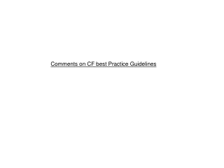 Comments on CF best Practice Guidelines