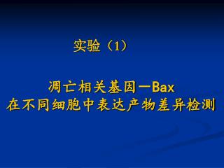 凋亡相关基因－ Bax 在不同细胞中表达产物差异检测