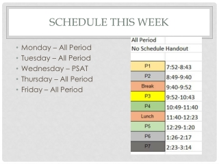 Schedule This Week