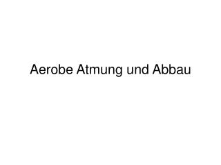 Aerobe Atmung und Abbau