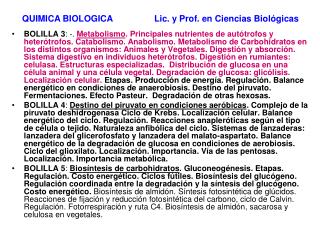 QUIMICA BIOLOGICA Lic. y Prof. en Ciencias Biológicas