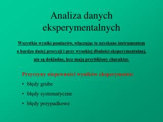 Analiza danych eksperymentalnych