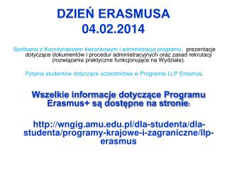 DZIEŃ ERASMUSA 04.02.2014