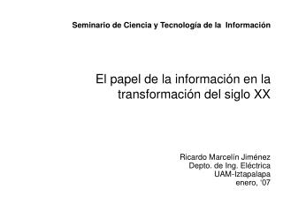Seminario de Ciencia y Tecnología de la Información
