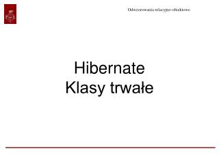 Hibernate Klasy trwałe