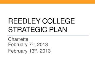 Reedley College Strategic Plan