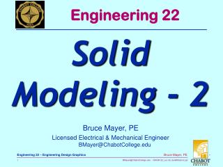 Bruce Mayer, PE Licensed Electrical &amp; Mechanical Engineer BMayer@ChabotCollege