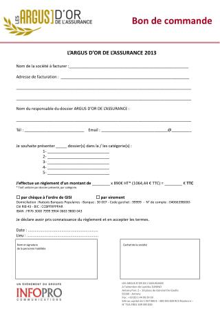 L’ARGUS D’OR DE L’ASSURANCE 2013