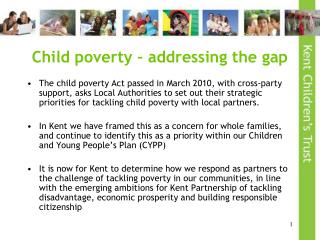 Child poverty – addressing the gap