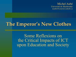 The Emperor’s New Clothes