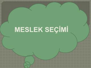 MESLEK SEÇİMİ