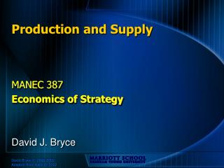 Production and Supply