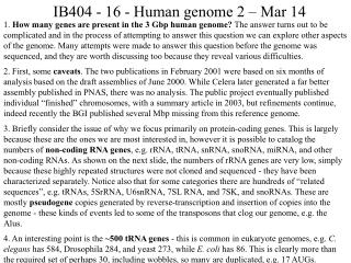 IB404 - 16 - Human genome 2 – Mar 14