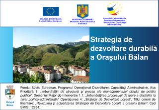 Strategia de dezvoltare durabilă a Orașului Bălan