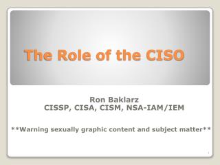 The Role of the CISO