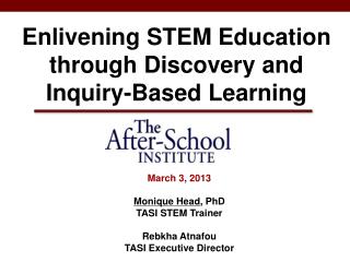 Enlivening STEM Education through Discovery and Inquiry-Based Learning