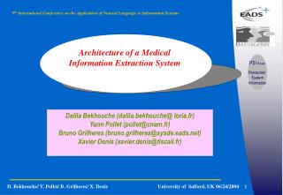 Architecture of a Medical Information Extraction System